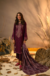 DU-3120 PURPLE KHADDAR  3PCS